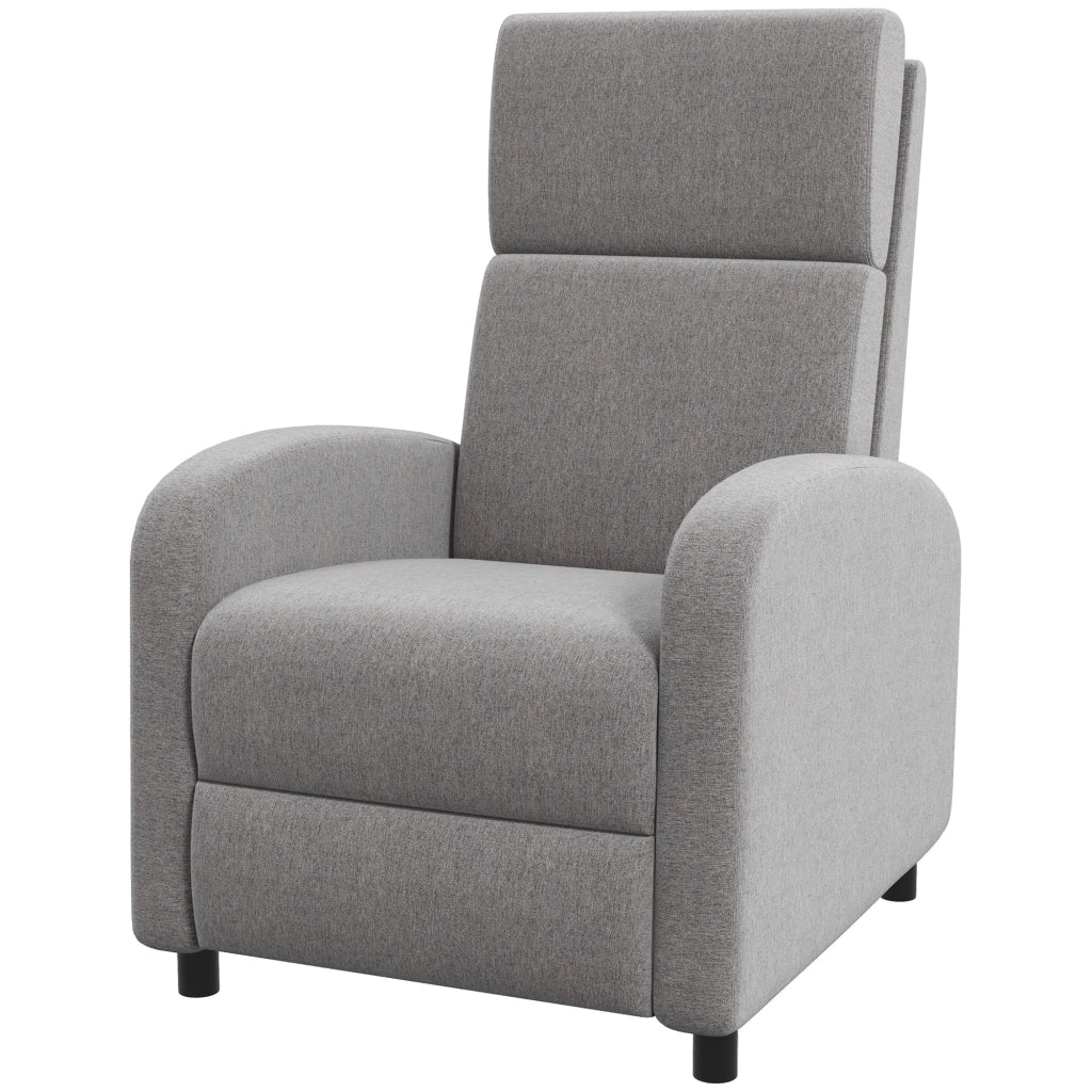 Poltrona Relax Reclinabile con Poggiapiedi ¨C Zephmum ¨C Grigio 64x86x102 cm