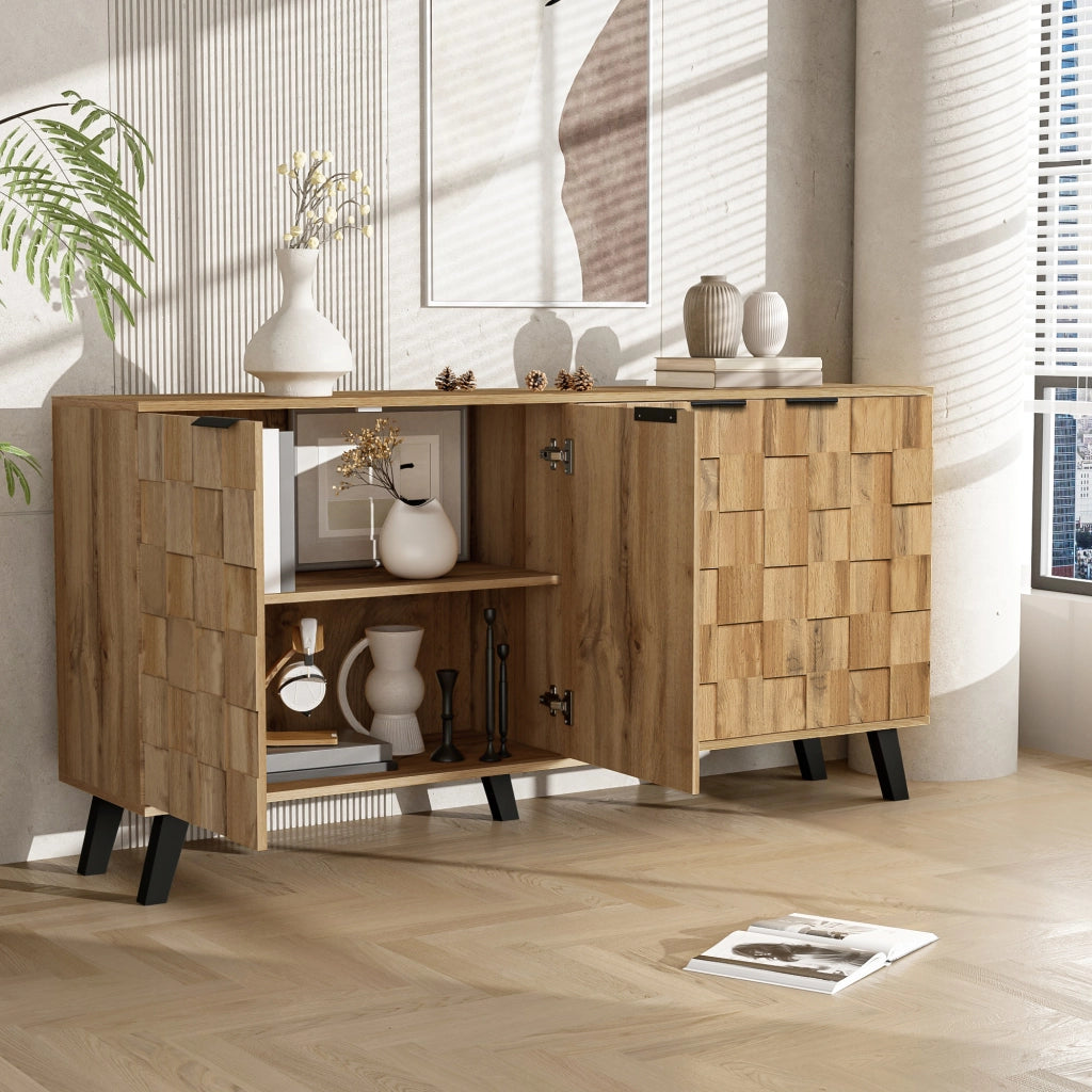 Credenza con 4 ante e ripiani regolabili per soggiorno; camera da letto e sala da pranzo; legno; 160;5 × 35;5 × 78 cm