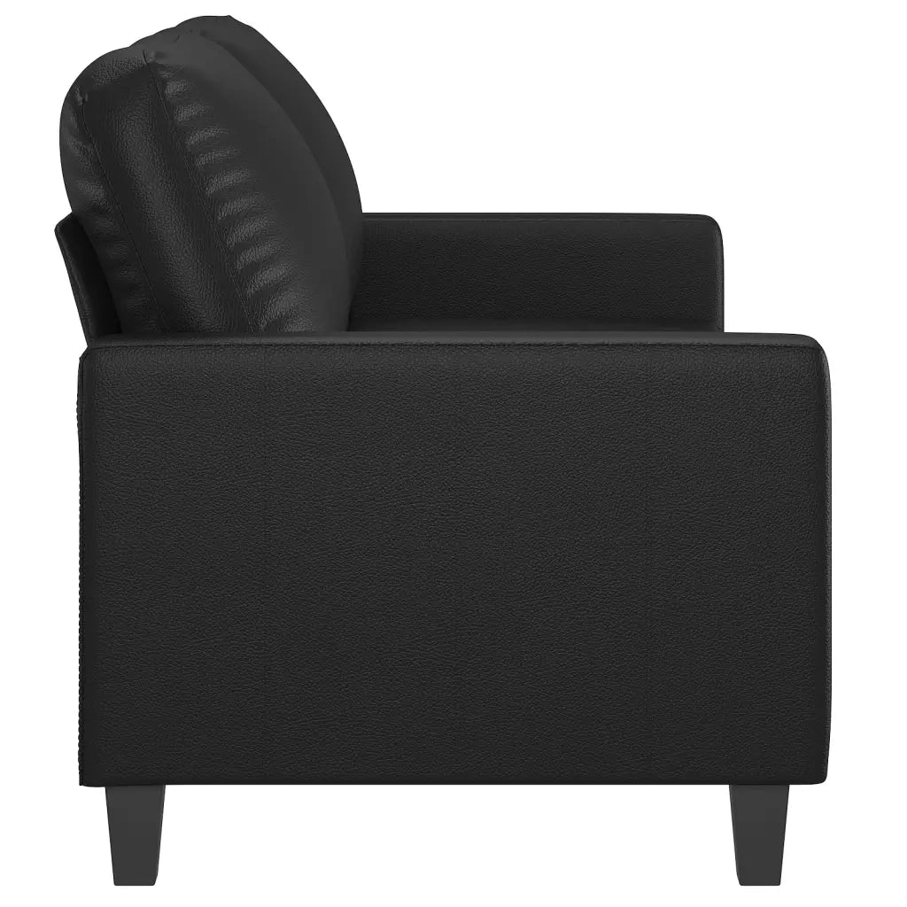 Divano a 2 Posti Nero 140 cm in Similpelle 359137