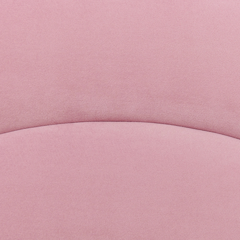 Letto con Contenitore in tessuto bouclè rosa, Misura Singola 90 x 200 cm Design Minimalista Retro con Testiera a Mezza Luna