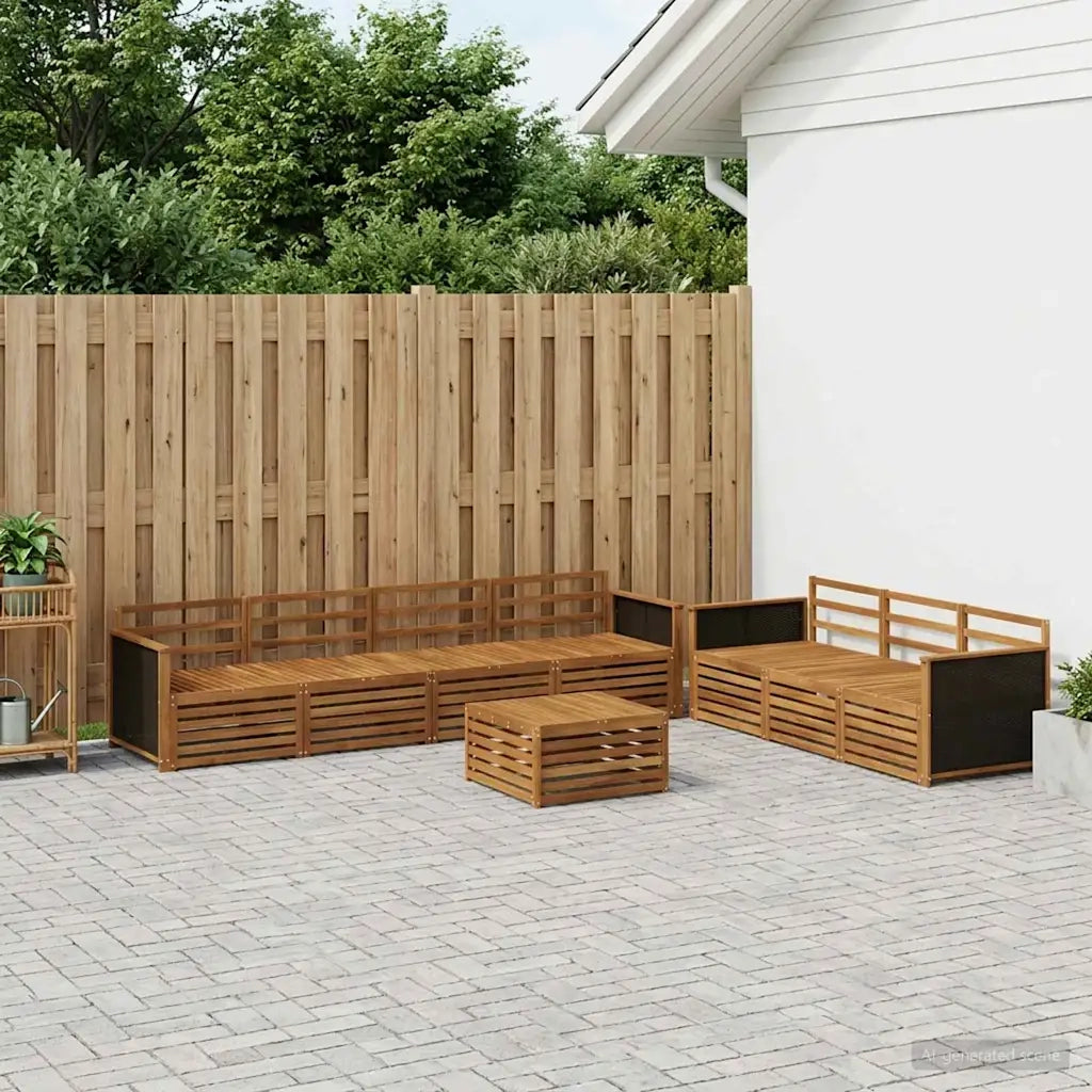 Set di divani da esterno 8 pcs Naturale 79 x 79 x 37 cm 3383102