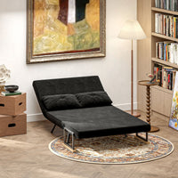Divano Letto Schienale Regolabile 102x73x81 cm in Velluto Nero