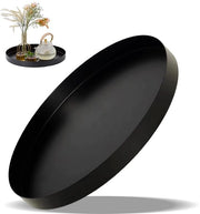 Piatto di servizio decorativo in acciaio inox, nero, 30 cm