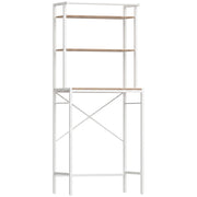Étagère de Machine à Laver 3 Niveaux 67x40x161,8 cm Marron et Blanc