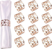 Set di 12 anelli da tovagliolo in metallo Vintage anelli da tovagliolo a forma di rose in oro rosa set universale per matrimonio compleanno cena tavola da pranzo
