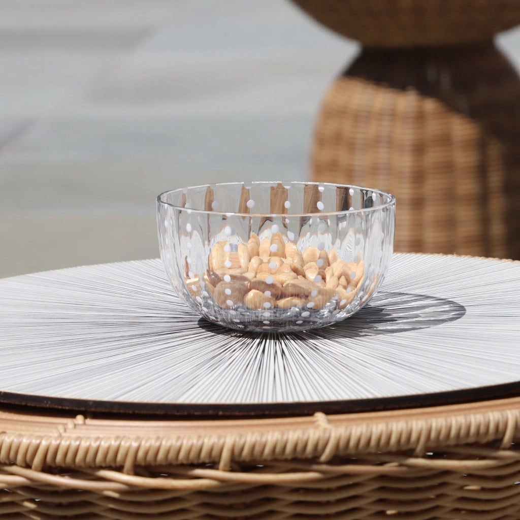 Zafferano Set 6 Ciotole Perle Bowl in vetro colorato trasparente lavorate a mano, design artigianale vivace ed elegante per la tavola moderna