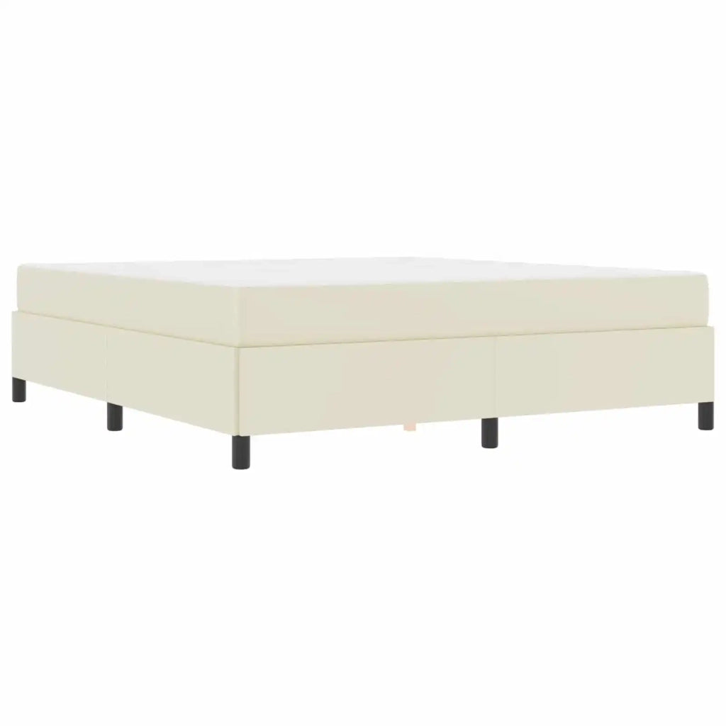 Struttura del letto con materasso Crema 180 x 200 cm Tessuto 3399016