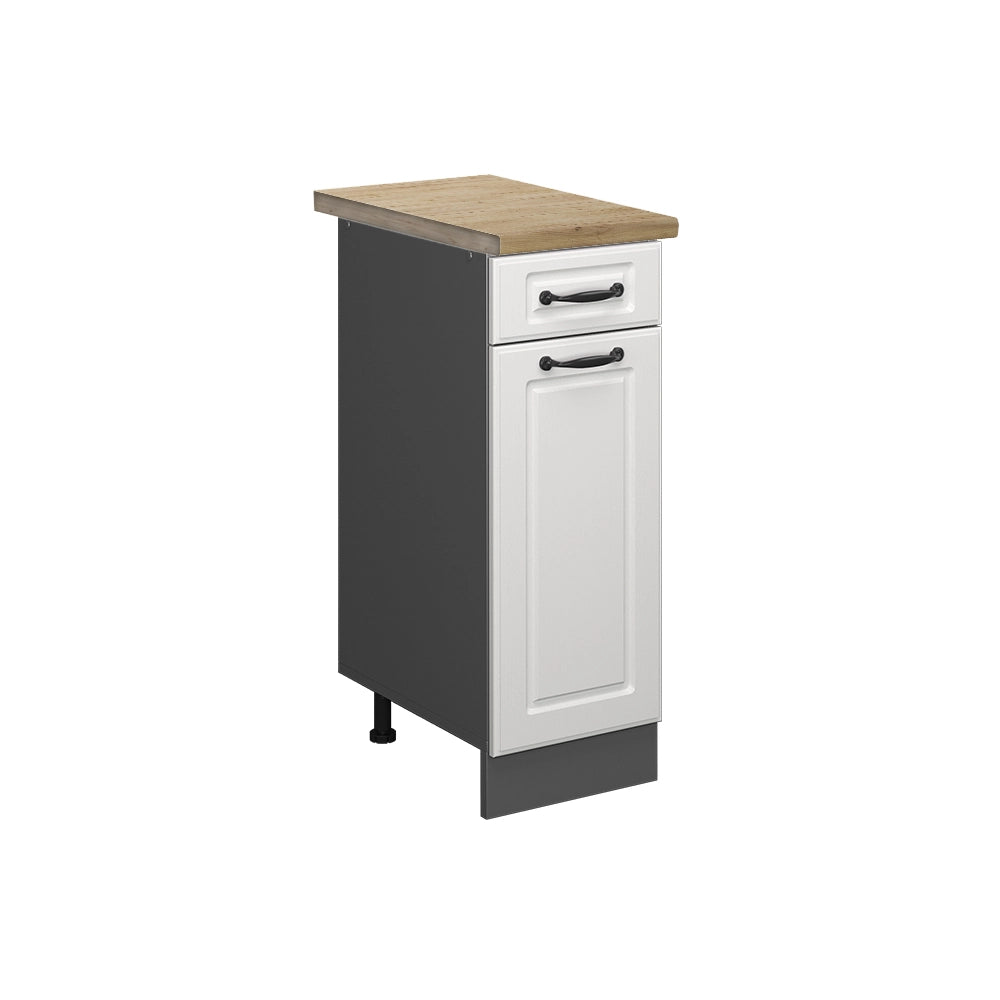 Vicco Mobiletto base per cucina Bianco casa di campagna 30 cm , PL Rovere