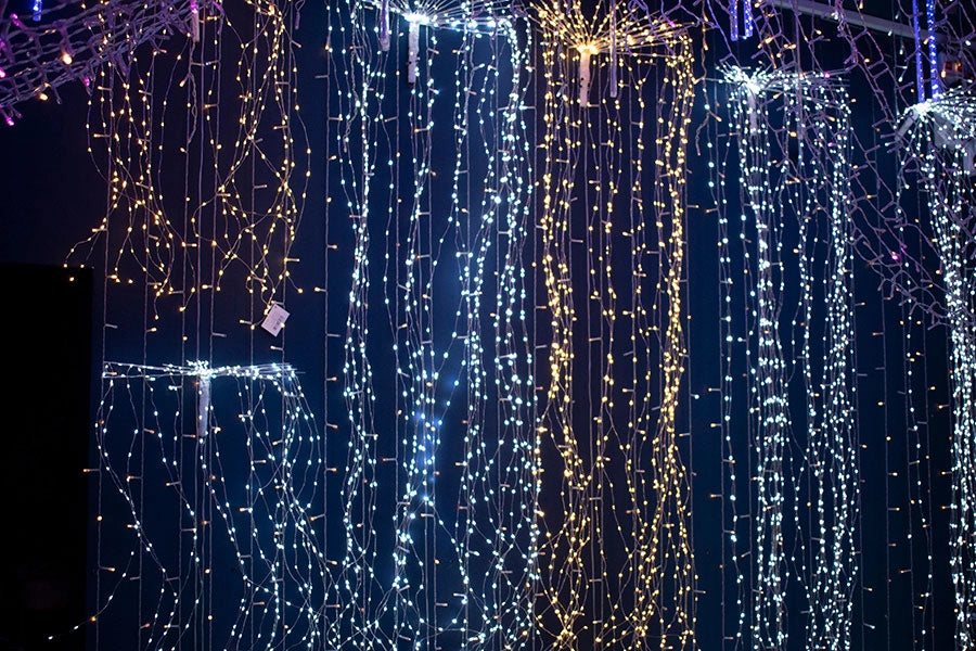 Cascata Fascio Ciuffo Ramo Luci di Natale Micro Led Luce Calda Bianca Esterno Temperatura di colore: Luce Calda, Numero Led: 400