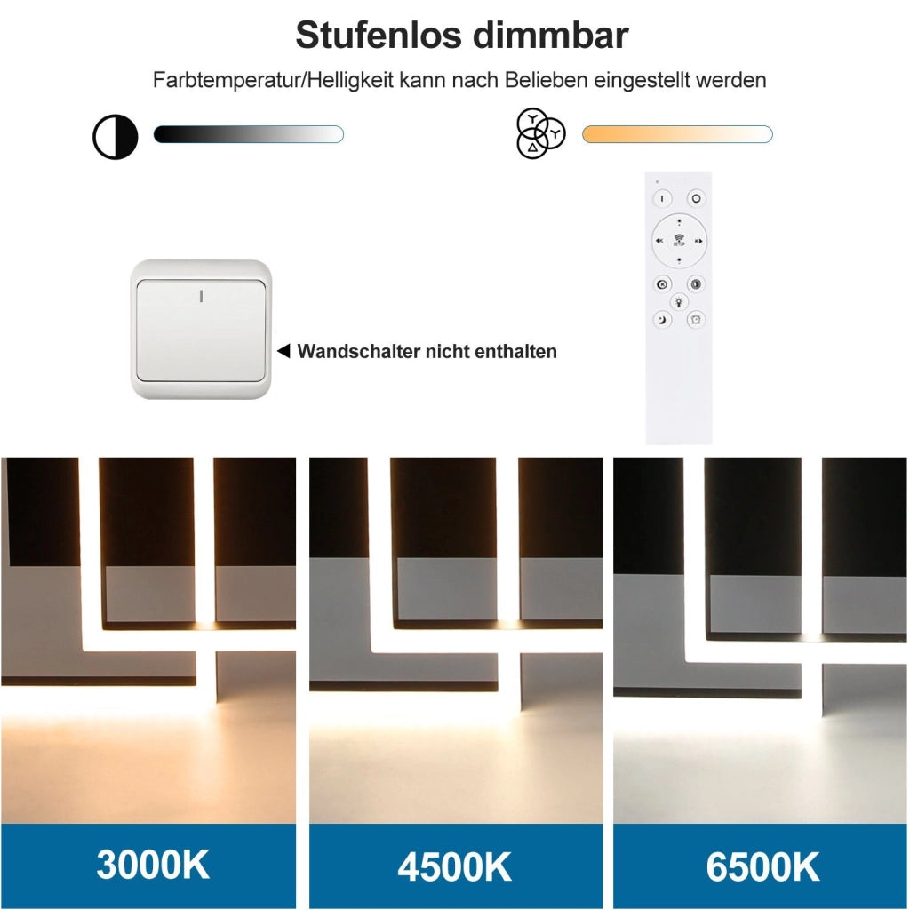 ZMH Lampada da soffitto plafoniera LED moderna poligonale quadrata