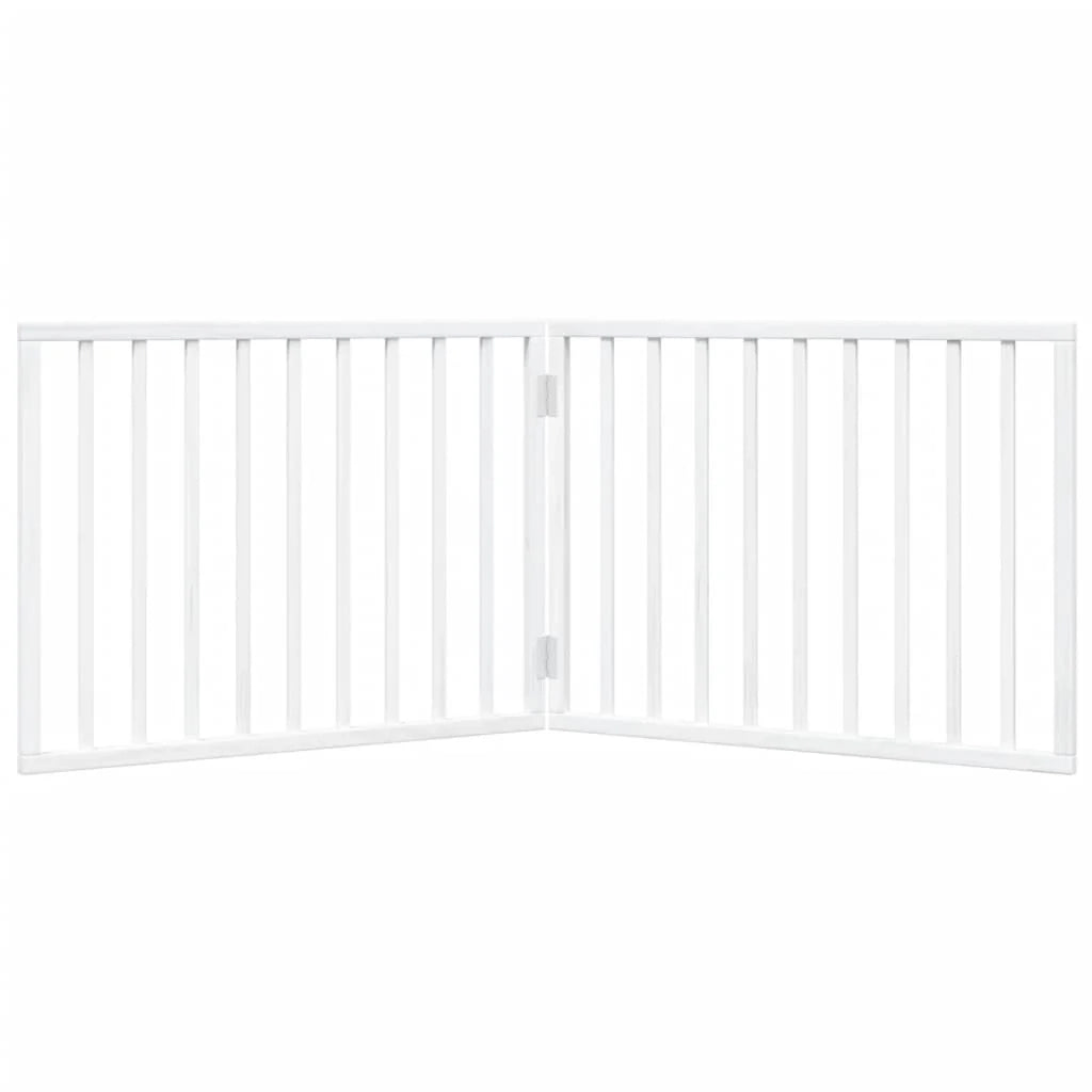 Cancelletto di sicurezza pieghevole per cani 2 pannelli 160 cm legno di pioppo bianco 02_0023034