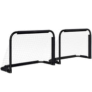 Set di 2 Porte da Calcio Pieghevoli per Esterno ¨C zephmum ¨C Nero 90x36x60 cm
