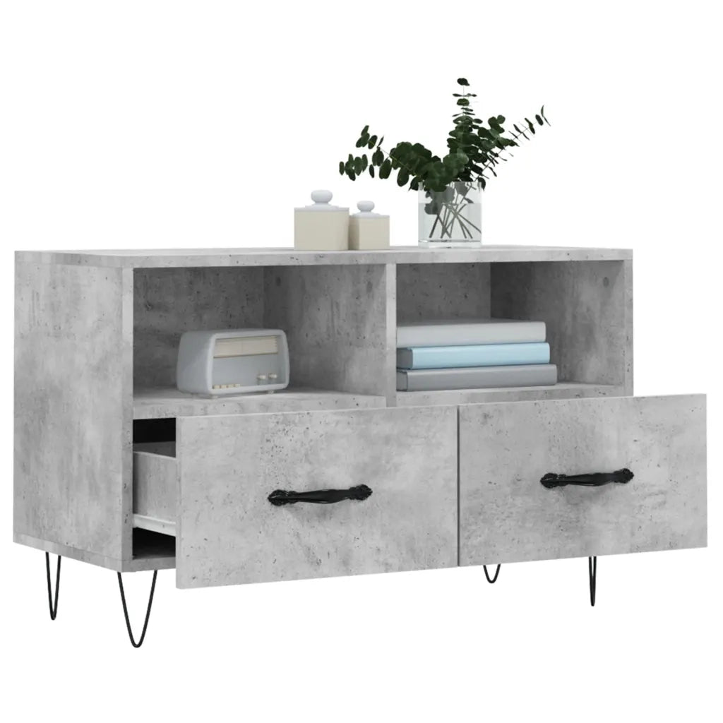 Mobile per TV Grigio Cemento 80x36x50 cm Legno Multistrato 828968