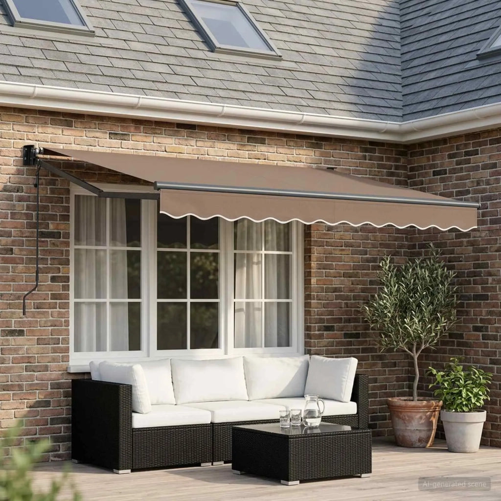 Tenda retrattile Tortora 3 x 2,5 m Poliestere e Metallo 3425867