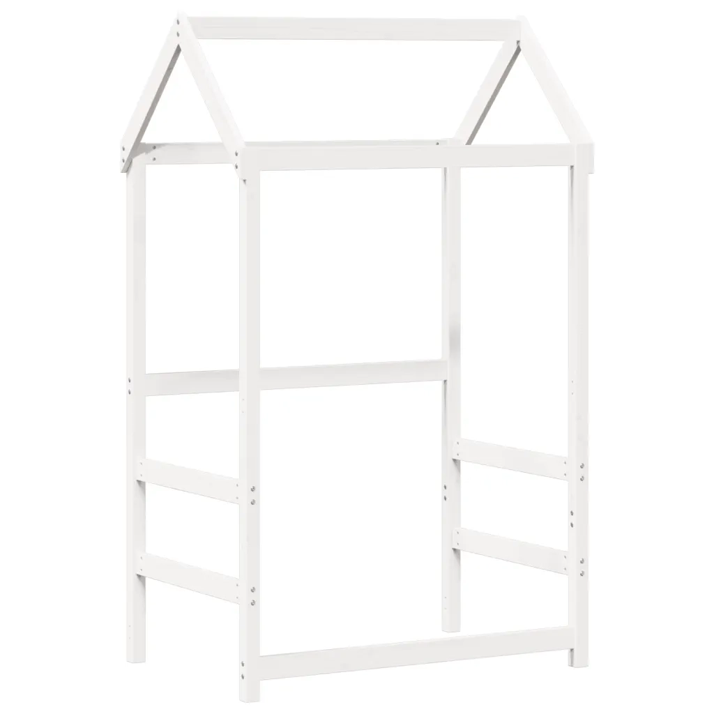 Dormeuse con Tetto 80x200 cm Bianco in Legno Massello di Pino 3282291