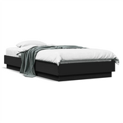 Giroletto con LED-Struttura Letto Nero 75x190 cm