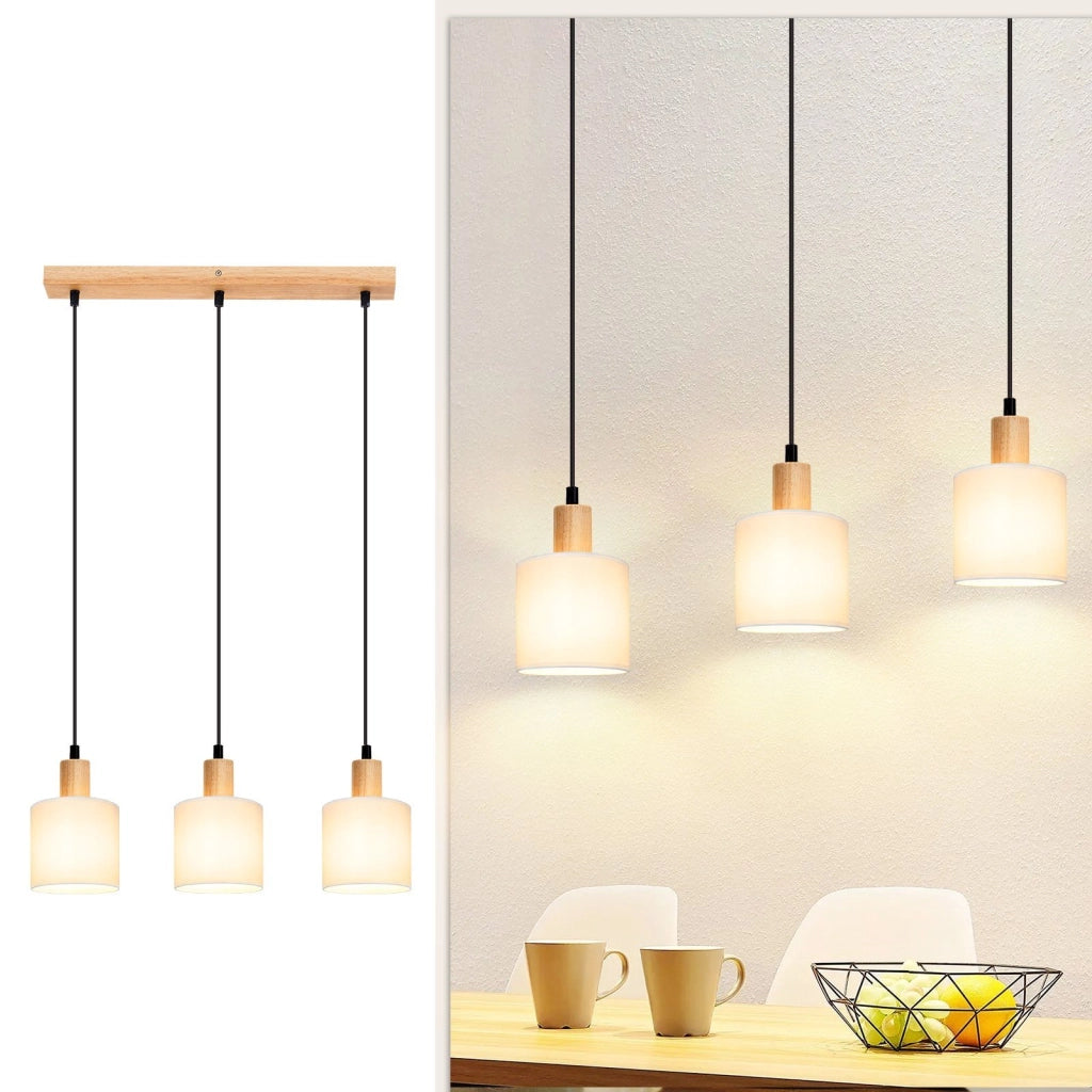 Lampada a sospensione ZMH bianca diametro 47 cm E14 paralume tessuto stile rustico vintage per sala da pranzo soggiorno