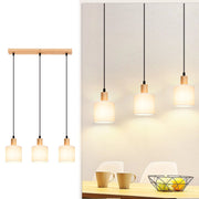 Lampada a sospensione ZMH bianca diametro 47 cm E14 paralume tessuto stile rustico vintage per sala da pranzo soggiorno