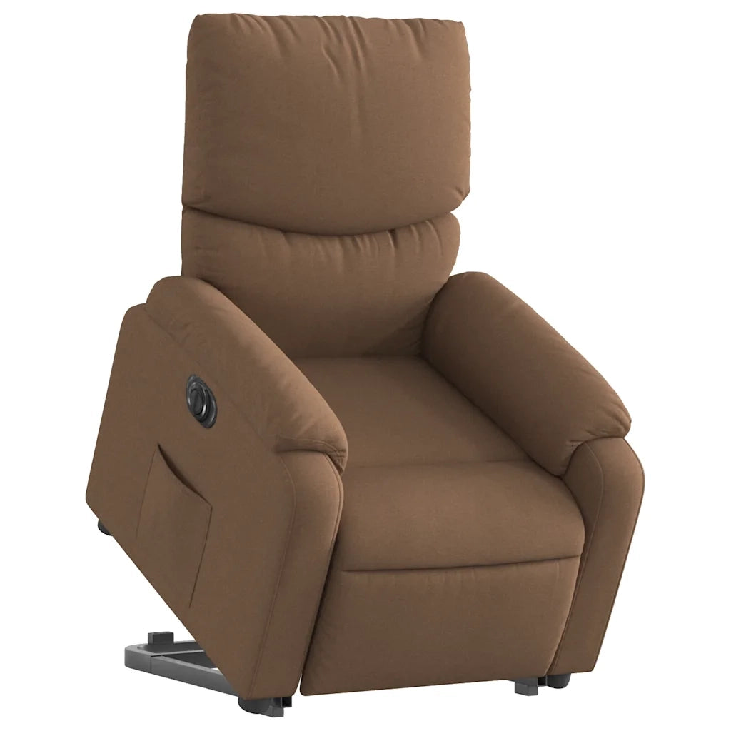 Poltrona Alzapersona Reclinabile Elettrica Marrone Tessutocod mxl 133232