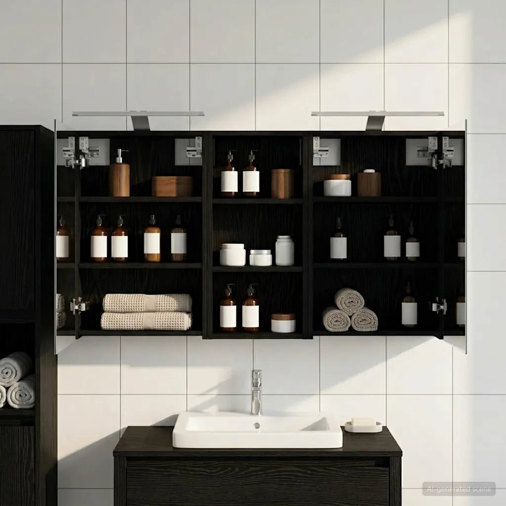Set di Armadi da Bagno con porta 3 pcs 110 x 10,5 x 60,5 cm