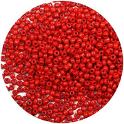 Kralen in vetro 4 mm rosse a 6/0 per bracciali, per la creazione di accessori da fai da te (rosso)