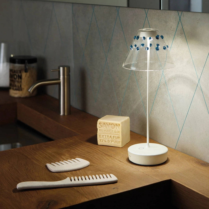 Zafferano Lampada a led da tavolo Swap bronzo opaco ricaricabile e dimmerabile 2200-2700-3000K - 9h massima potenza