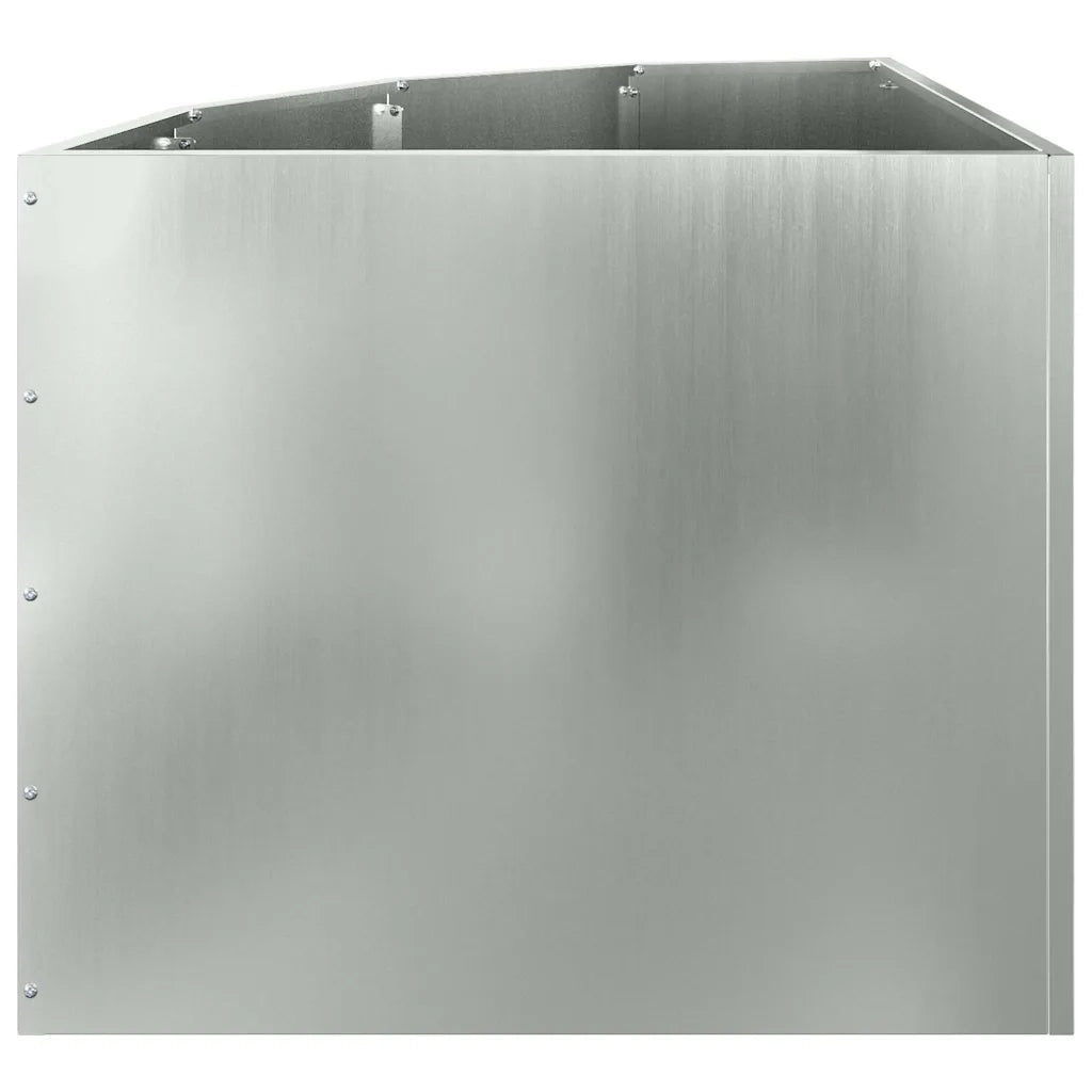 Vaso d'angolo-Fioriera-Contenitore per Piante Argento 60 x 60 x 50 cm Acciaio zincato