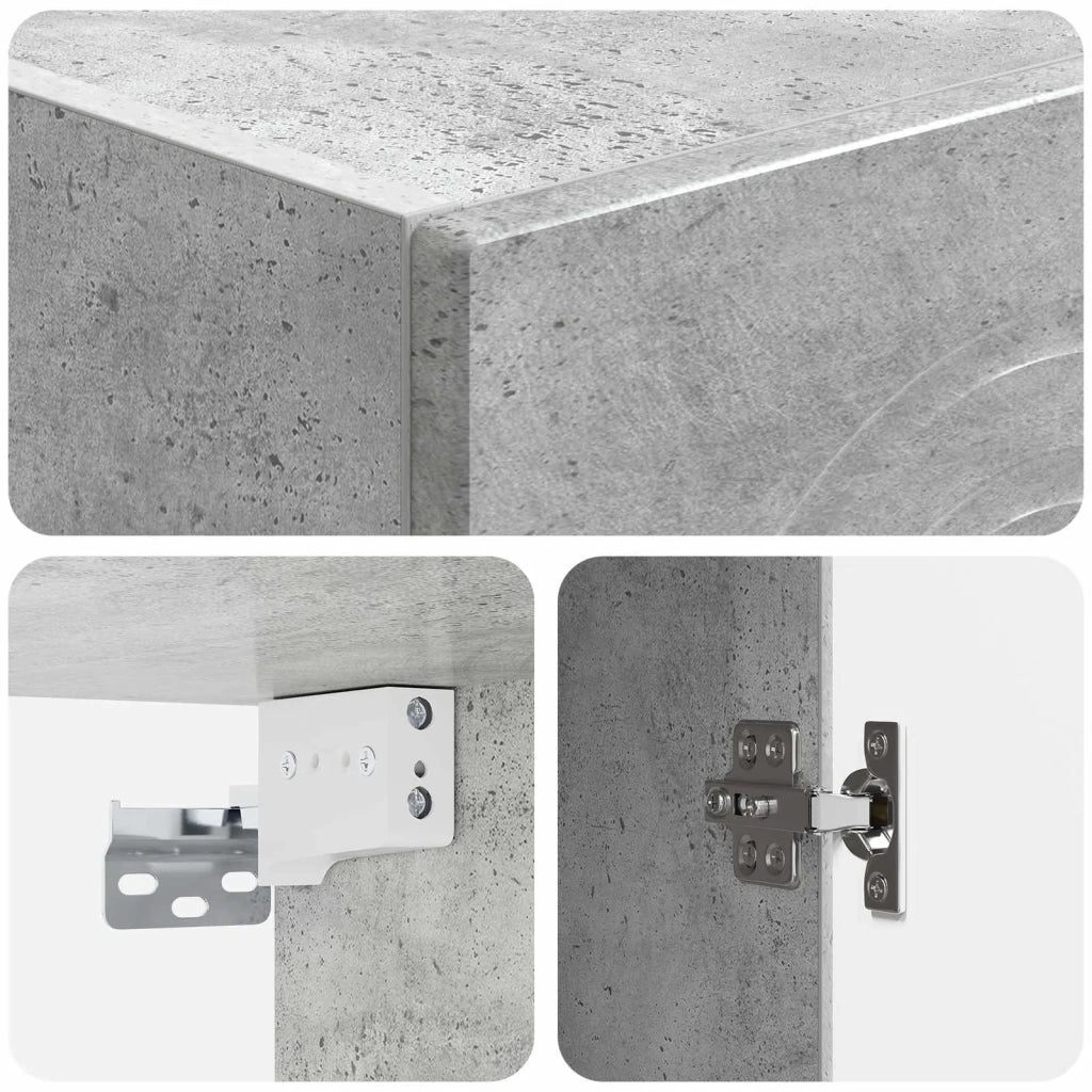 Mobiletto a muro Grigio Cemento 33 x 34,5 x 90 cm