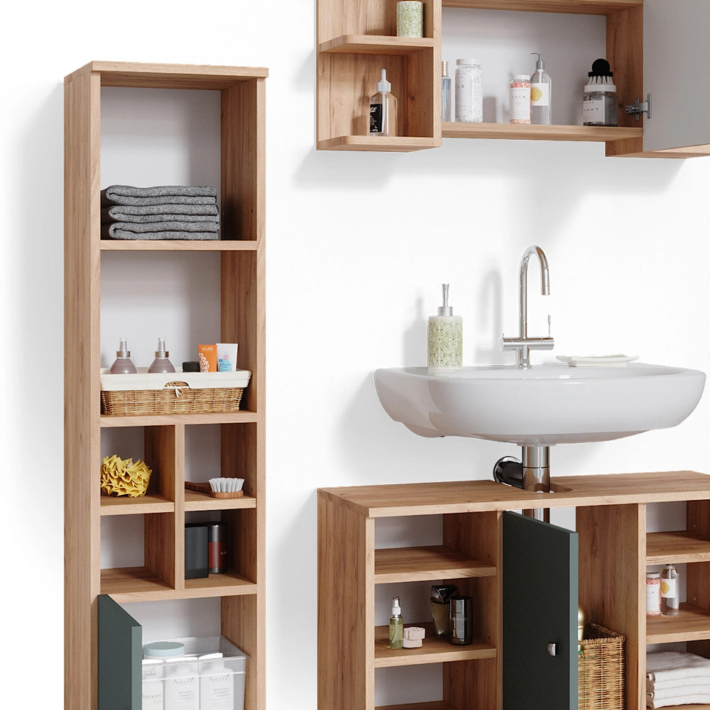 Vicco Set mobili bagno Verde 3 parti