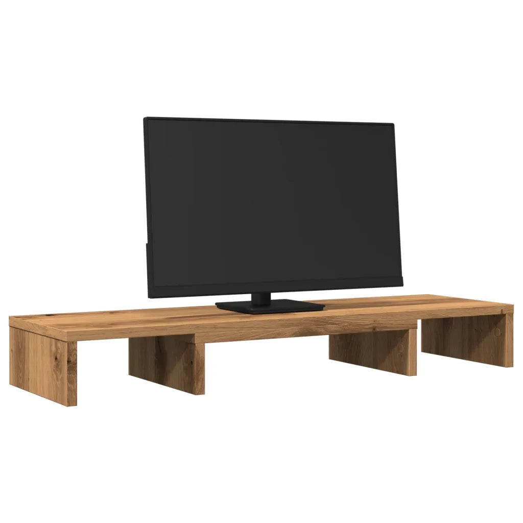 Supporto Monitor Regolabile Rovere 80x24x10,5 cm in Truciolato 854642