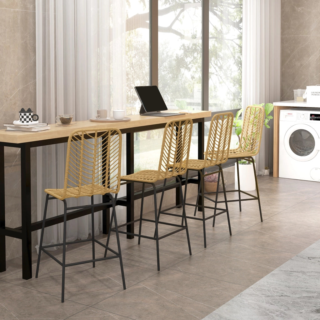 Sgabello da bar ¨C zephmum ¨C giallo, struttura in metallo, 42.5x52x102 cm