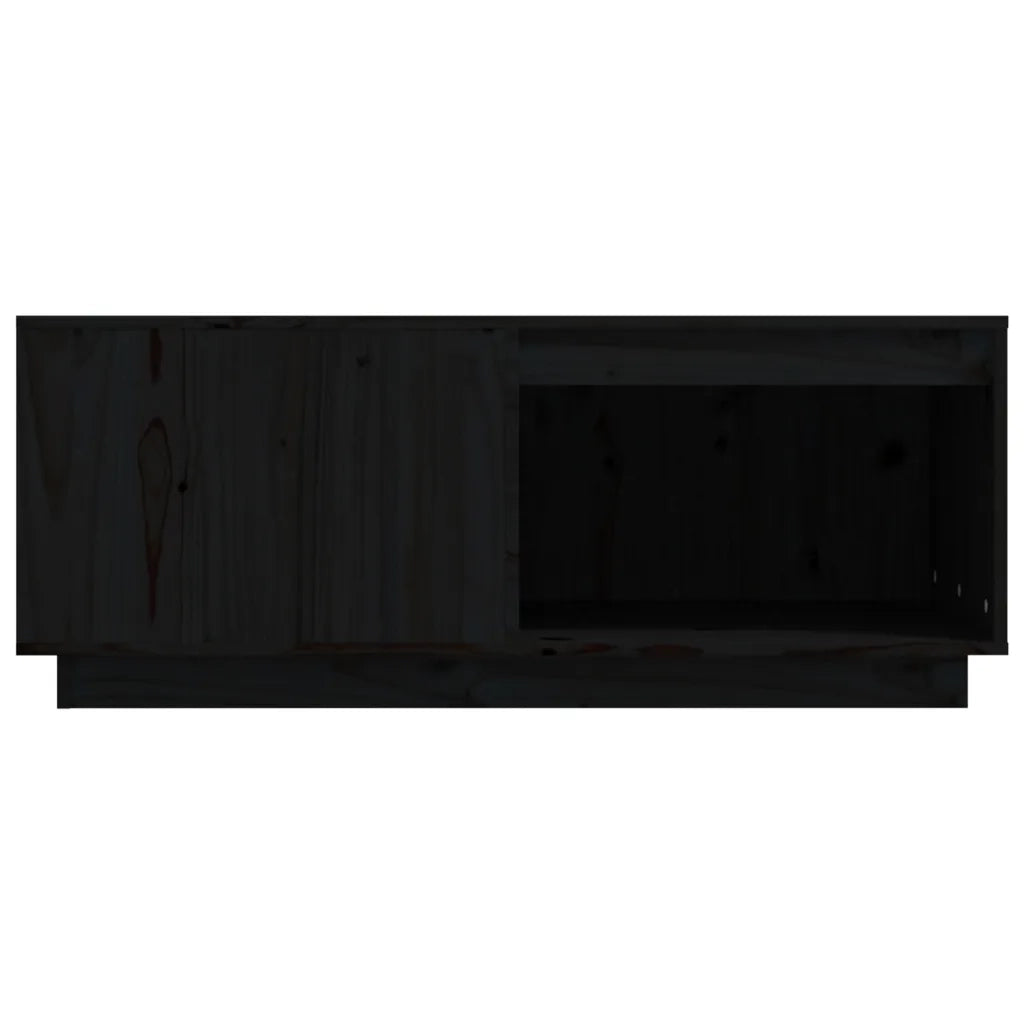 Tavolino da Salotto Nero 100x101x40,5 cm Legno Massello di Pino 814523