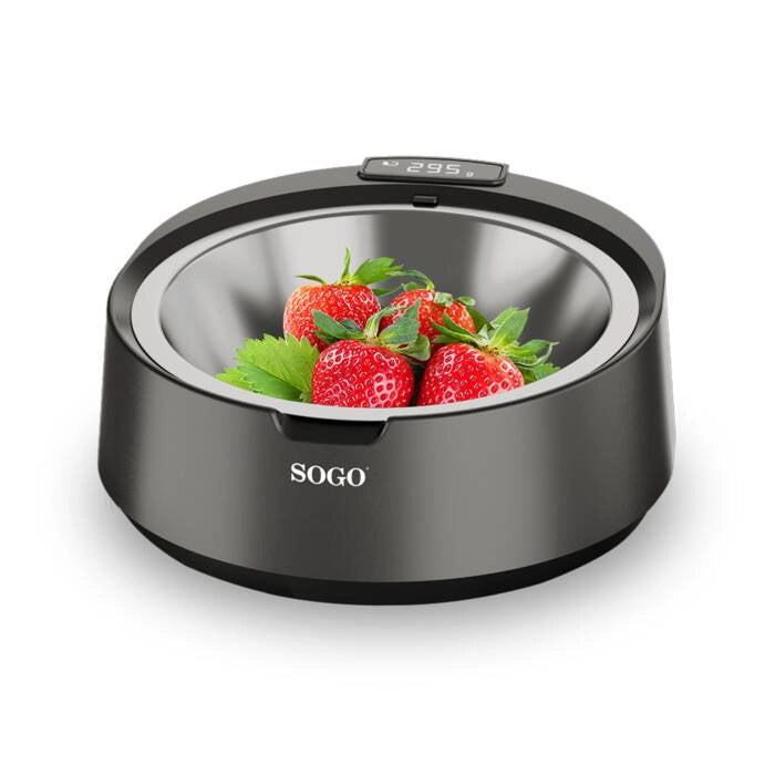 Bilancia digitale cucina con ciotola inox 5 kg precisione 1 g, display LCD touch e funzione tara per alimenti e pet - Sogo