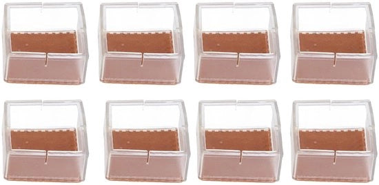 Protezioni per gambe delle sedie antiscivolo - 8 pezzi - Tappi quadrati per mobili - Silicone - Protezione per pavimento - Resistenti ai graffi e duraturi