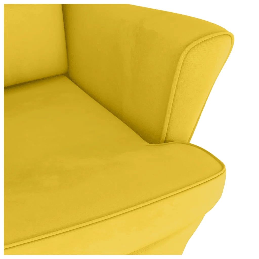 Sedia a dondolo con schienale alto in velluto giallo CFW1485724