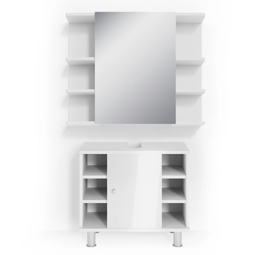 Vicco Set mobili bagno Bianco lucido 2 parti