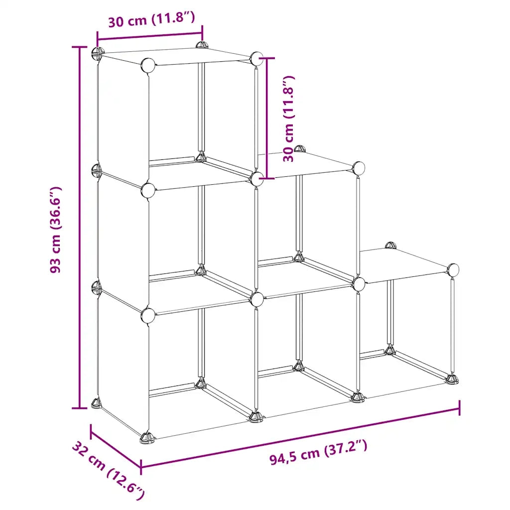 Organizzatore Portaoggetti con 6 Cubi Trasparenti in PP CFW5516578