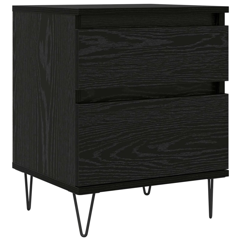 Armadietto per letto con cassetto Rovere Nero 40 x 35 x 50 cm