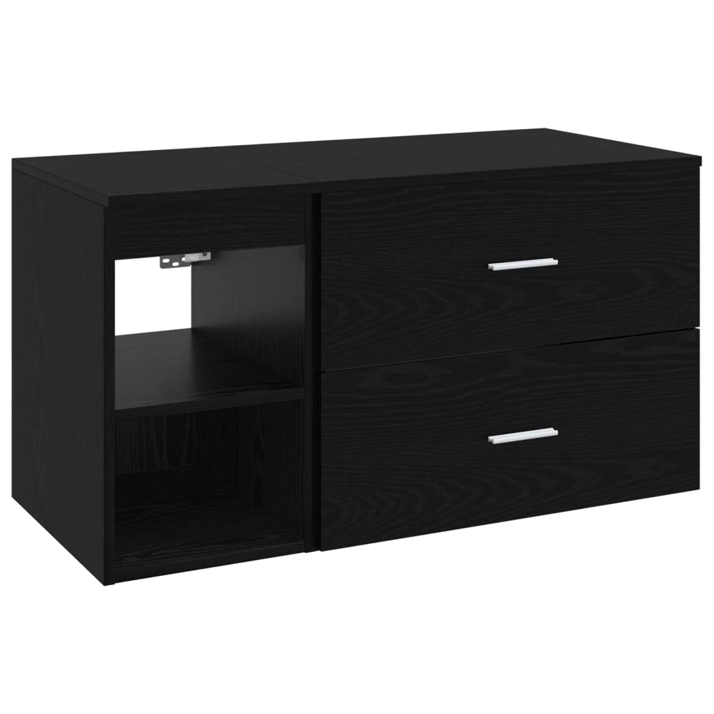 Set di mobili per il bagno 2 pcs Rovere Nero 3403937