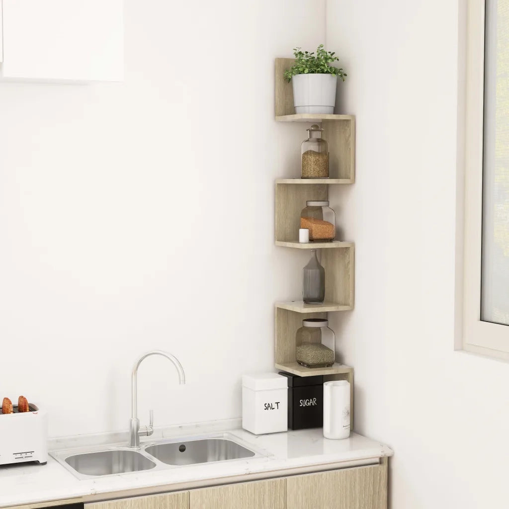 Mensola a Muro Rovere Sonoma 20x20x127,5 cm Truciolato cod mxl 50980