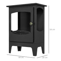 Camino a Bioetanolo in Acciaio Inox con Bruciatore da 1.2L per 3 Ore di Durata, 36x26x54cm, Nero