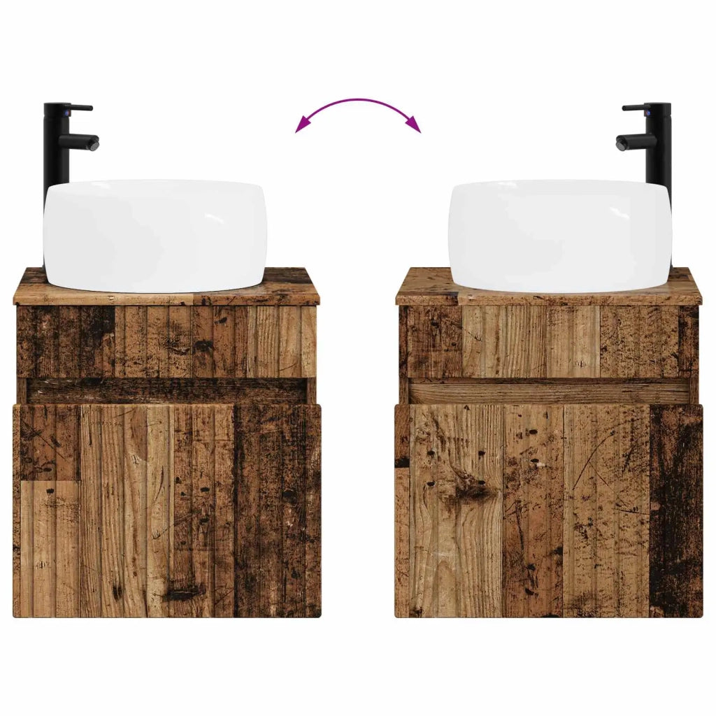 Mobile lavabo da parete Legno antico 49 x 44,5 x 66 cm