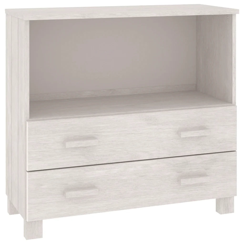 Credenza Bianca 85x35x80 cm in Legno Massello di Pino cod mxl 25748
