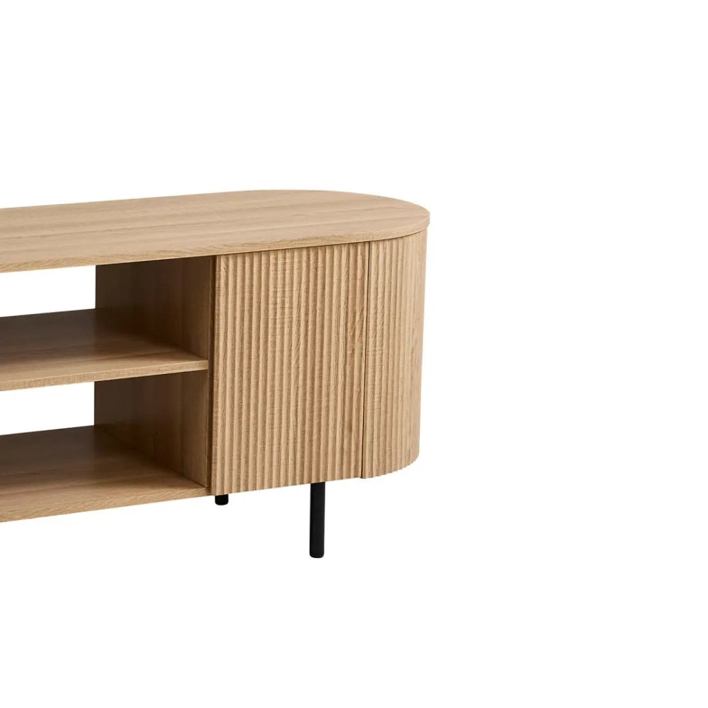 Mobile TV VAGOS - Color rovere naturale - 2 porte & 2 nicchie - 160 cm - Mobile TV arrotondato design e funzionale
