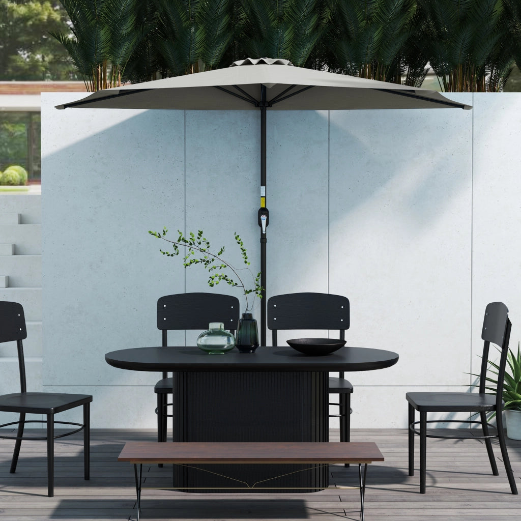 Ombrellone da Parete Mezzaluna ¨C zephmum ¨C Grigio Chiaro 2.7x2.4 m