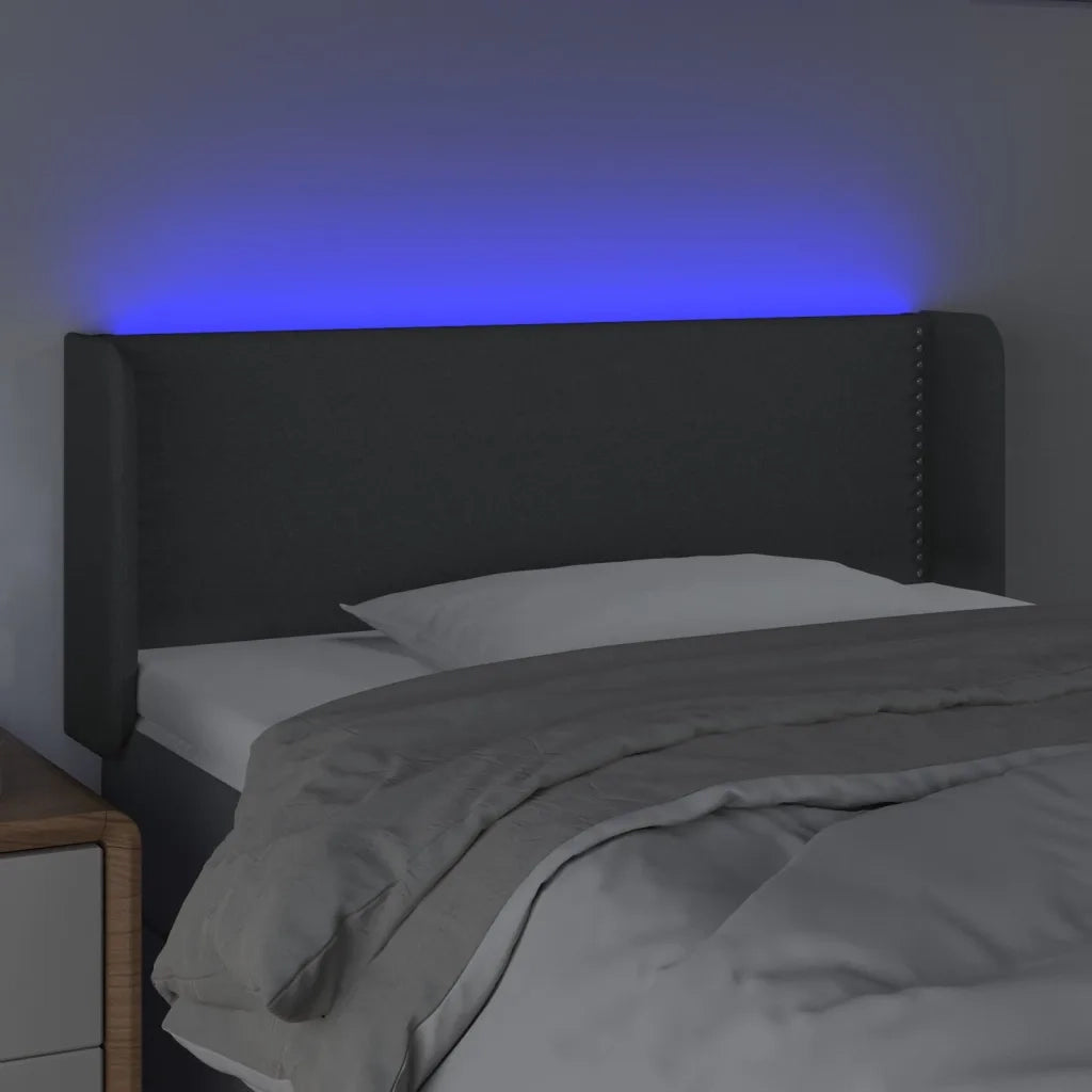 Testiera a LED Grigio Scuro 83x16x78/88 cm in Tessuto 3123071
