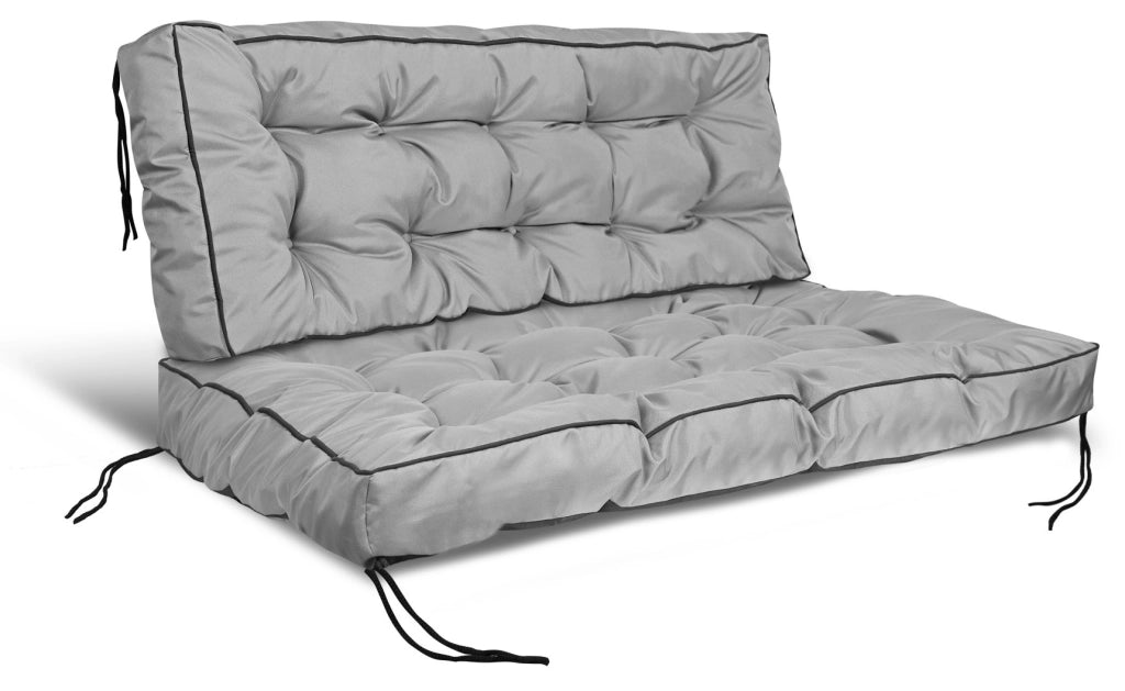 AIO FACTORY Cuscino da giardino impermeabile grigio 120x80 cm per panca in pallet