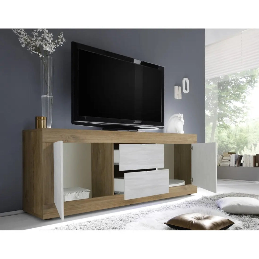 Credenza a 4 porte, collezione SKY, rovere nero, ideale per cucina/sala da pranzo di design