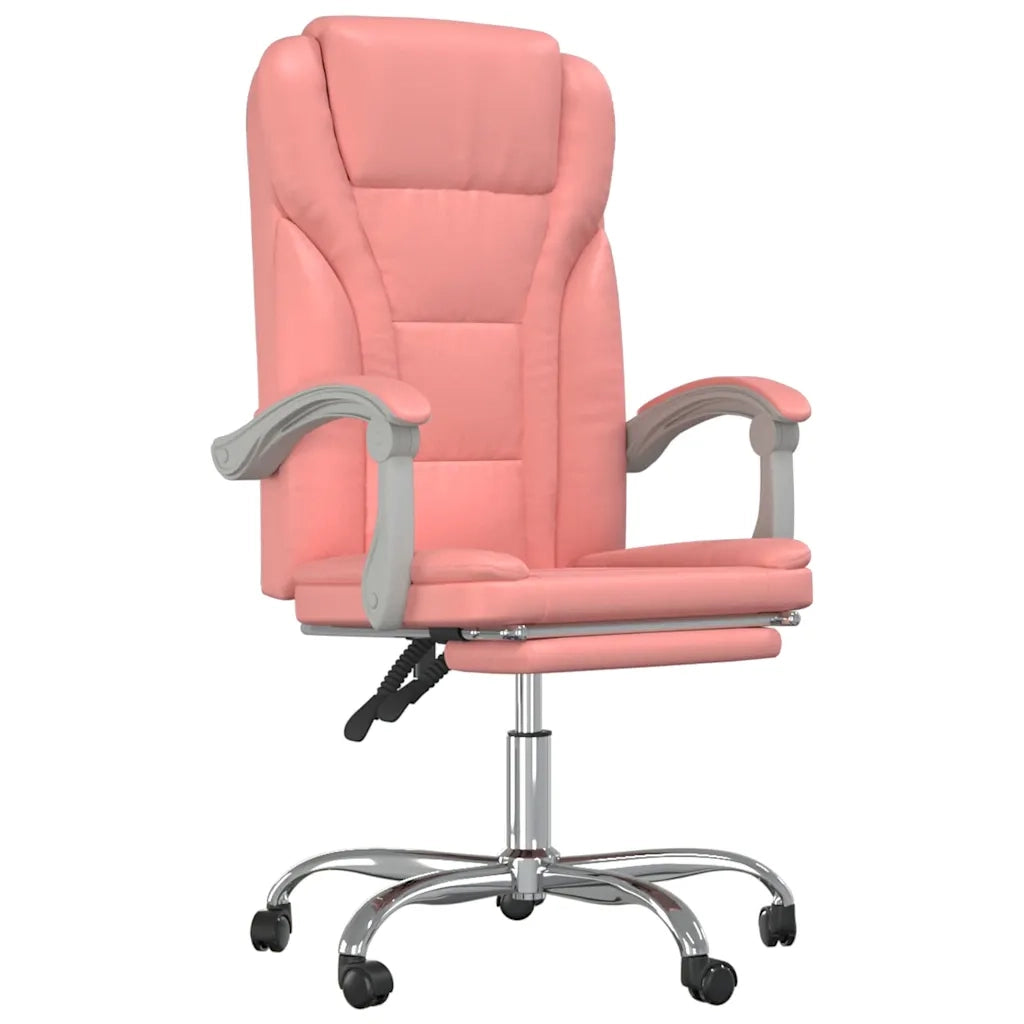 Sedia per studi-Poltrona da Ufficio Reclinabile Rosa in Similpelle 229049