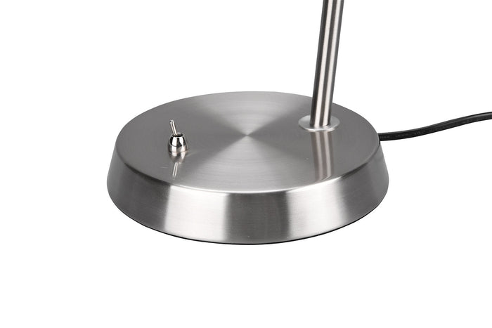 Lampada da Tavolo da Interno Attacco E27 in Metallo Nichel Satinato